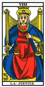 La lame de La justice tarot de Marseille La lame de La justice tarot de Marseille