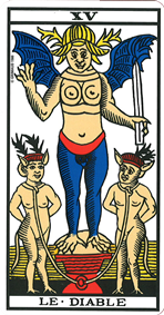 La lame du Diable tarot de Marseille La lame du Diable tarot de Marseille