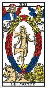 La lame du Monde tarot de Marseille