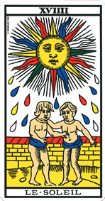 La lame du Soleil tarot de Marseille La lame du Soleil tarot de Marseille