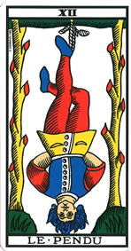 La lame du Pendue tarot de Marseille La lame du Pendue tarot de Marseille