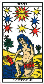 La lame de L'étoile tarot de Marseille La lame de L'étoile tarot de Marseille